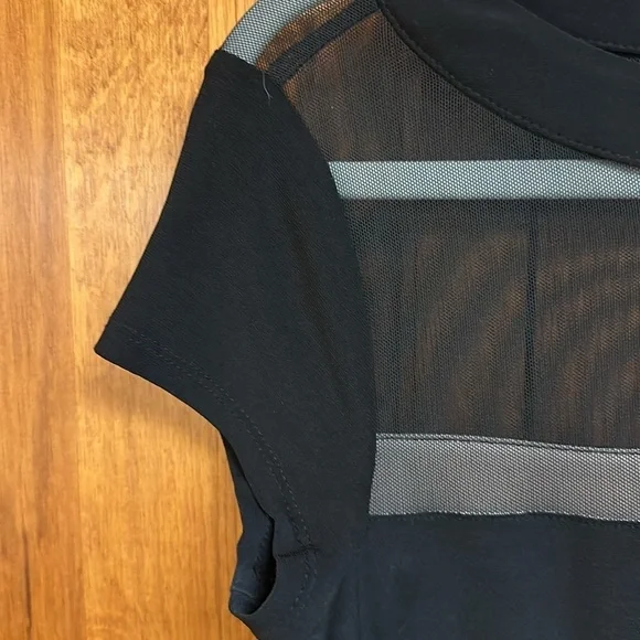 R&M Richards Mesh Lined Panels Swing Hem Cap Sleeve Dressy A-Line Dress S6 EUC - Picture 9 of 11